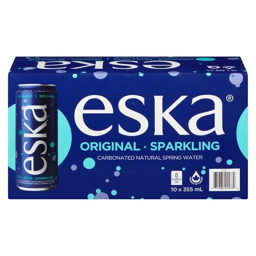 Eska Sparkling Natural Spring Water Original 10 x 355 ml (cans)