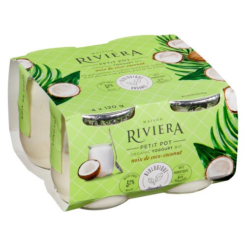 Riviera Organic Yogurt Coconut 4 x 120 g