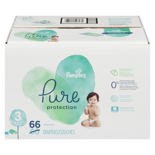 Pampers Pure Protection Diapers Size 3 66 Count