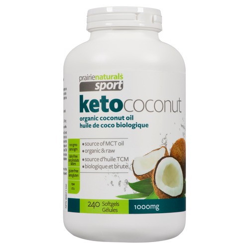 Prairie Naturals Organic Supplement Keto Coconut Oil 1000 mg 240 Softgels