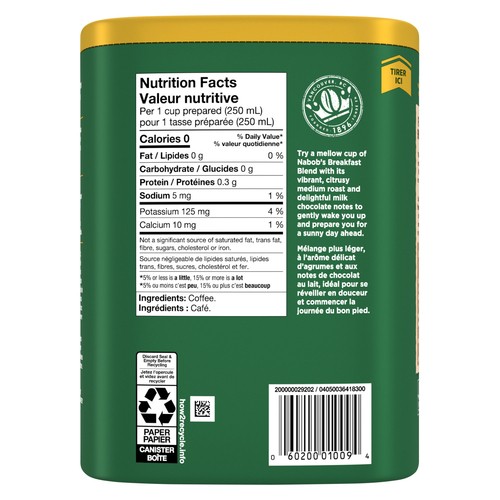 Nabob Ground Coffee Breakfast Blend Medium Roast 340 g
