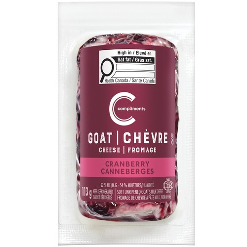 Compliments Goat Cheese Log Cranberry 113 g
