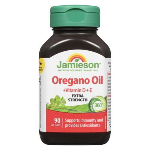 Jamieson Oregano Oil With Vitamin D & E Extra Strength Softgels 90 Count