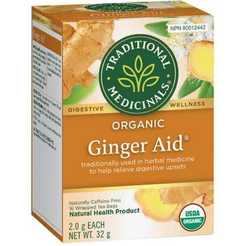 Traditional Medicinals Tea Ginger Aid 16 Tea Bags