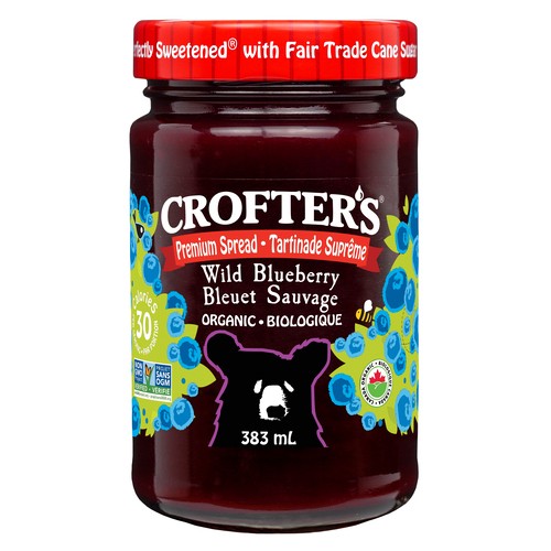 Crofters Organic Premium Fruit Spread Wild Blueberry 383 ml