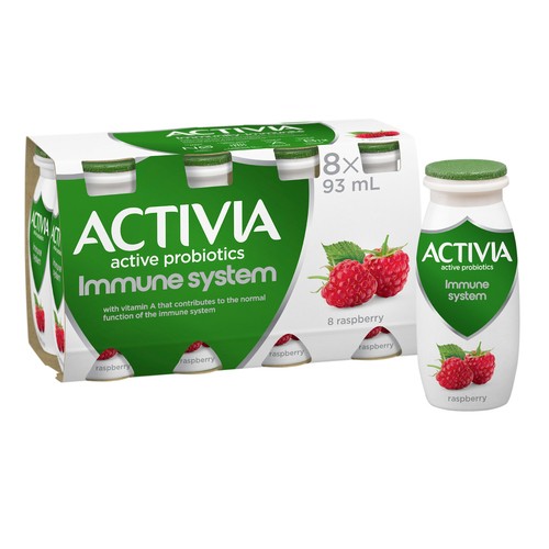 Activia Immune System Lactose-Free Probiotic Yogurt drink Raspberry 8 Pack