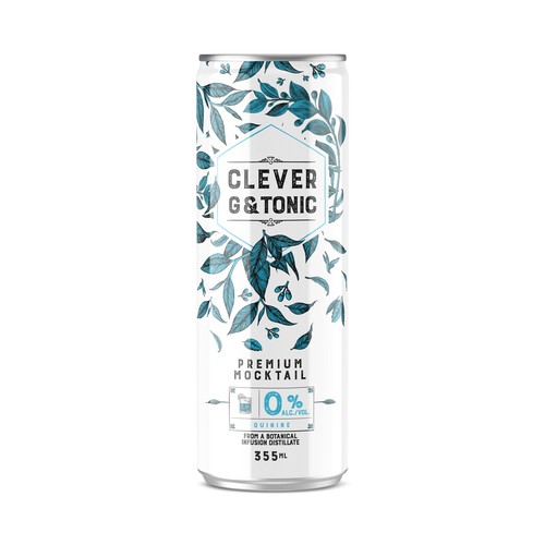 Clever Mocktail Non-Alcoholic Beverage Gin & Tonic 355 ml (can)