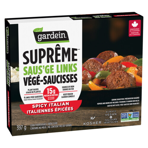 Gardein Plant-Based Supreme Sausages Spicy Italian 397 g