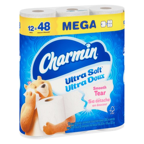 Charmin Toilet Paper Ultra Soft 2-Ply 12 Rolls x 208 Sheets