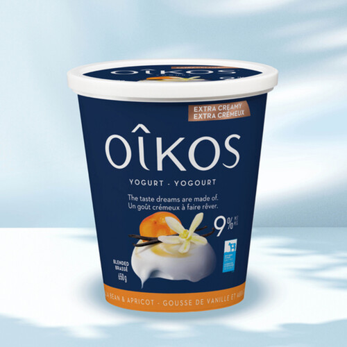 Oikos 9% Yogurt Extra Creamy Vanilla Bean & Apricot 650 g