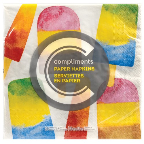 Compliments Summer Paper Napkins 3-Ply 20 Sheets