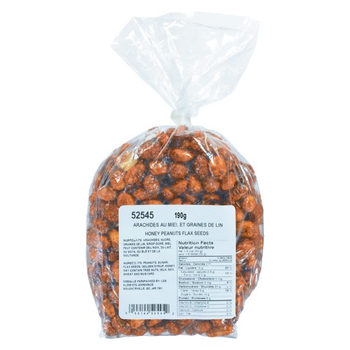 Les Aliments Johnvince Peaunts Honey With Flax Seed 190 g