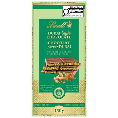 Lindt Milk Chocolate Bar Dubai Style 150 g