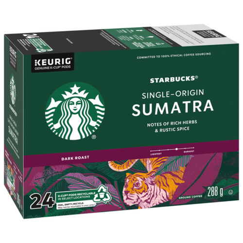 Starbucks Coffee Pods Sumatra Dark Roast 24 K-Cups 288 g