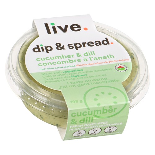 Live Organic Food Dairy-Free Dip & Spread Cucumber & Dill 198 g