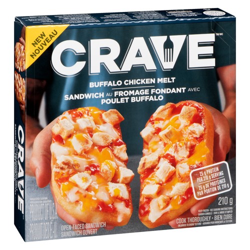 CRAVE Frozen Open-Faced Sandwich Buffalo Chicken Melt 210 g
