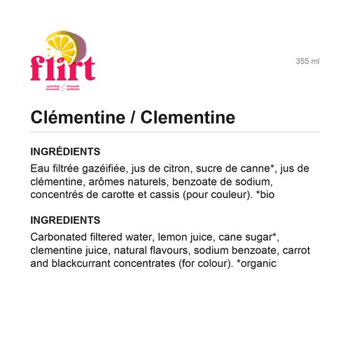 Flirt Drinks Sparkling Lemonade Clementine 4 x 355 ml (cans)