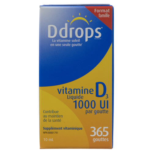 Ddrops Liquid Vitamin D3 1000 IU 365 Drops 10 ml Voilà Online