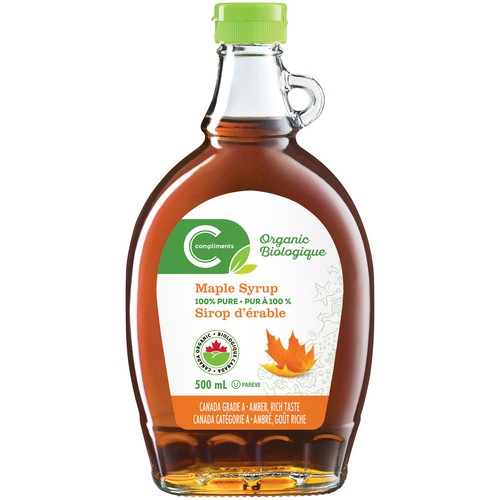 Compliments Organic Maple Syrup Amber Rich Taste 500 ml