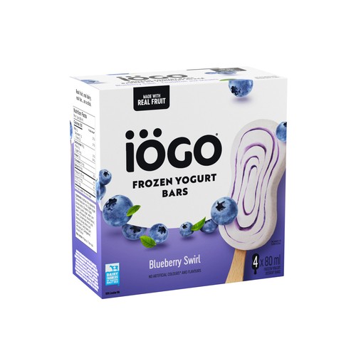 IÖGO  Frozen Yogurt Bars Blueberry Swirl Real Fruit 320 ml