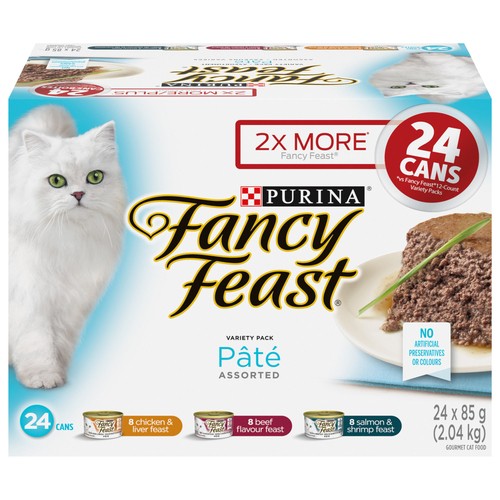 Fancy Feast Wet Cat Food Pâté Assorted Variety Pack 24 x 85 g