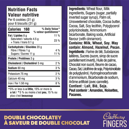Cadbury Fingers Cookie Double Chocolatey 114 g