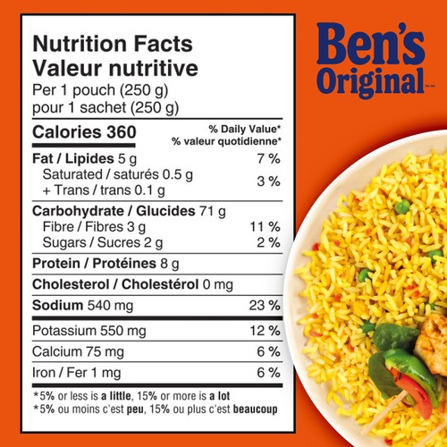 Ben's Original Bistro Express Vegetable Medley Rice Side Dish 250 g