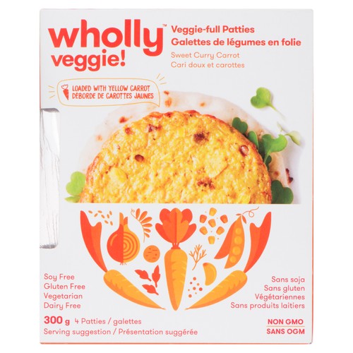 Wholly Veggie! Sweet Curry Carrot Patties 300 g (frozen)