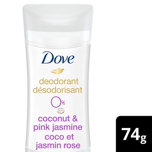 Dove 0% Aluminum Deodorant Coconut & Pink Jasmine For Smooth Underarms 74 g