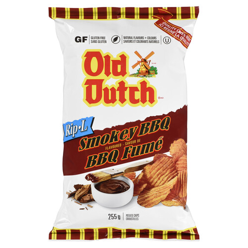 Old Dutch Gluten-Free Potato Chips Rip.L Smokey BBQ 255 g