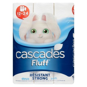 Cascades Papier hygiénique fluff Résistant 2 plis 12 rouleaux doubles x 12 feuilles