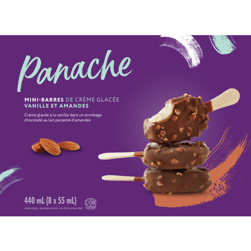 Panache Mini Ice Cream Bars Vanilla & Almond 8 x 55 ml