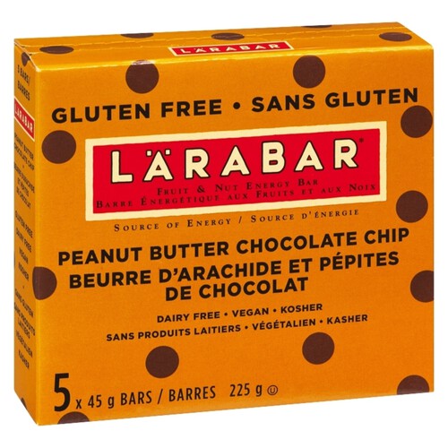 Larabar Gluten-Free Energy Bar Peanut Butter Chocolate Chip 5 x 45 g