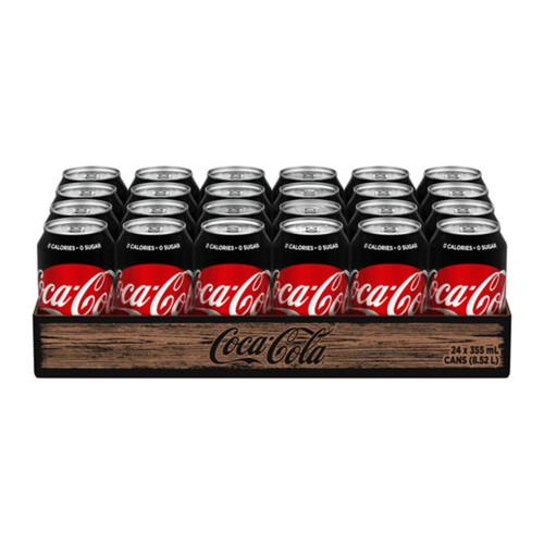 Coca-Cola Zero Sugar Soft Drink 24 x 355 ml (cans)