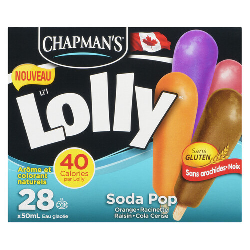 Chapmans Frozen Gluten-Free Lolly Soda Pop 28 x 50 ml