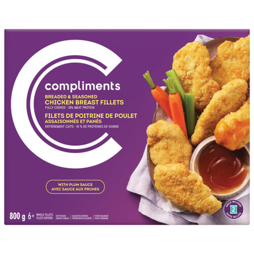 Compliments Frozen Chicken Breast Fillets Breaded and Seasoned with Plum Sauce 800 g