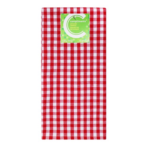 Compliments Red Kitchen Towels 2 EA