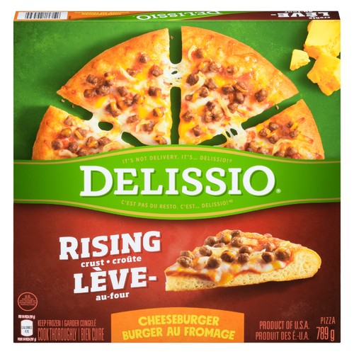 Delissio Frozen Rising Crust Pizza Cheeseburger 12 Inch 789 g