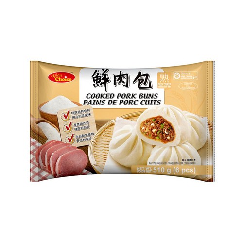 Asian Choice Frozen Cooked Pork Bun 510 g