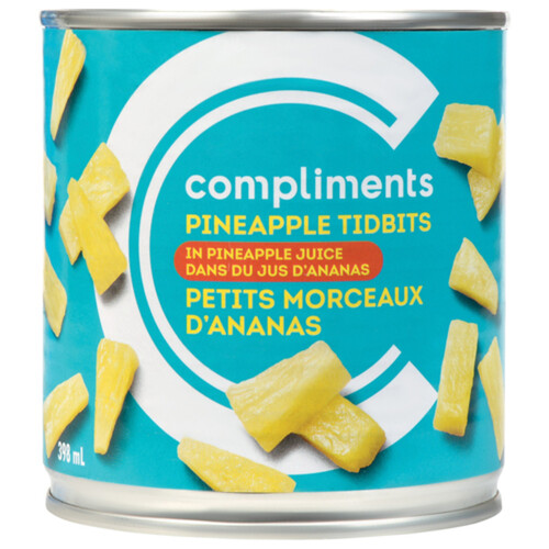 Compliments Canned Pineapple Tidbits In Juice 398 ml