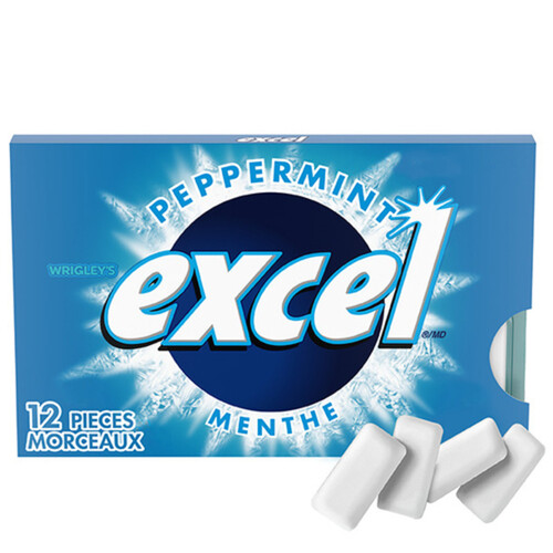Excel Sugar-Free Chewing Gum Peppermint 12 Pieces 1 Pack