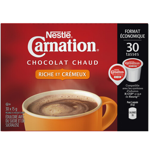 Nestlé Carnation Hot Chocolate Rich & Creamy 30 Pods 450 g