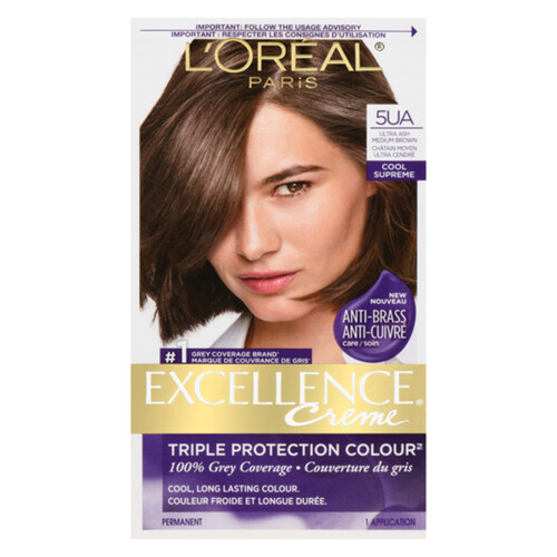 L'Oréal Hair Colour Excellence  Creme 5UA Ultra Ash Medium Brown 1 Box