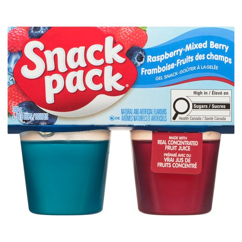 Snack Pack Juicy Gels Snack Pack Raspberry And Mixed Berry 4 x 99 g