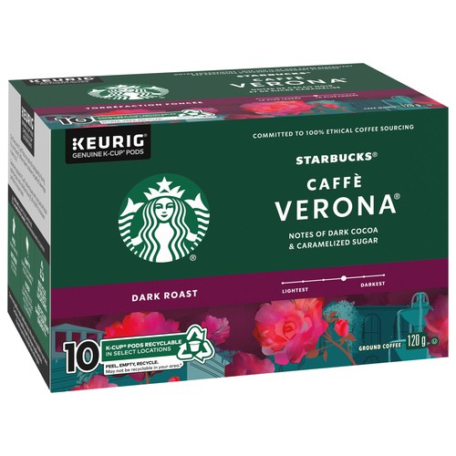 Starbucks Coffee Pods Café Verona Dark Roast 10 K-Cups 120 g
