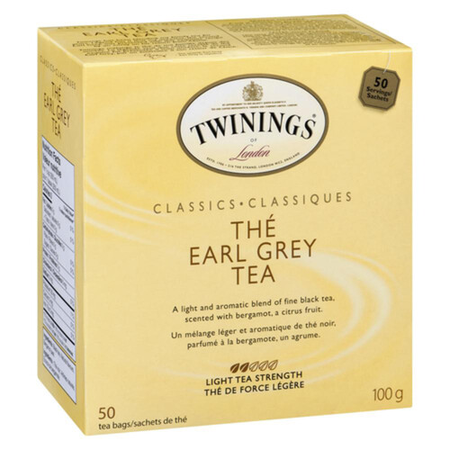 Twinings Of London Black Tea Earl Grey Classics 50 Tea Bags