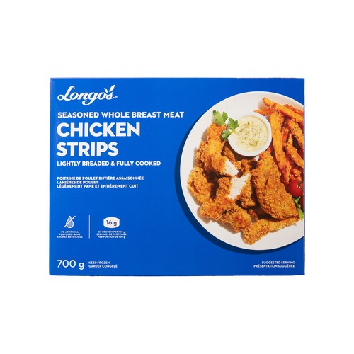 Longo's Frozen Chicken Strips Lightly Breaded Fully Cooked 700 g