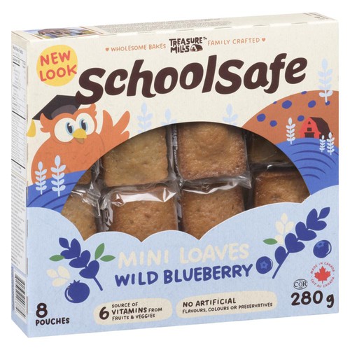 School Safe Mini Loaves Wild Blueberry 8 Pouches 280 g