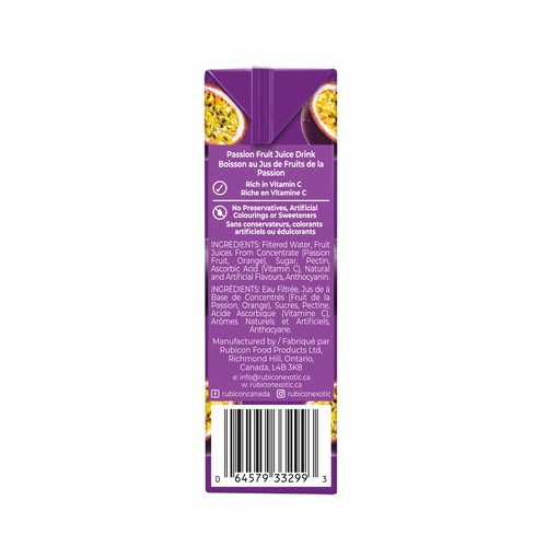 Rubicon Drink Juice Passion Fruit 200 ml