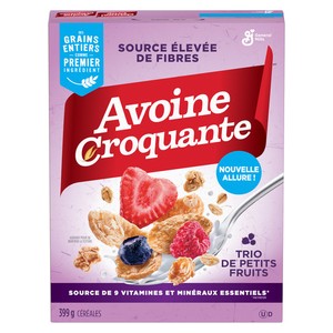 Avoine Croquante Céréales trio de petits fruits riche en fibres grains entiers 399 g